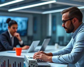 innovative CPA strategy, focused, strategizing future plans, photorealistic, in a high-tech conference room with futuristic gadgets, highly detailed, thoughtful expressions and animated discussions, sleek and modern aesthetic, cool neutral tones, ambient artificial lighting, shot with a 85mm lens.